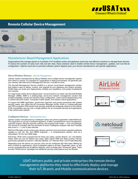 Cellular Router Device Management Software Applications