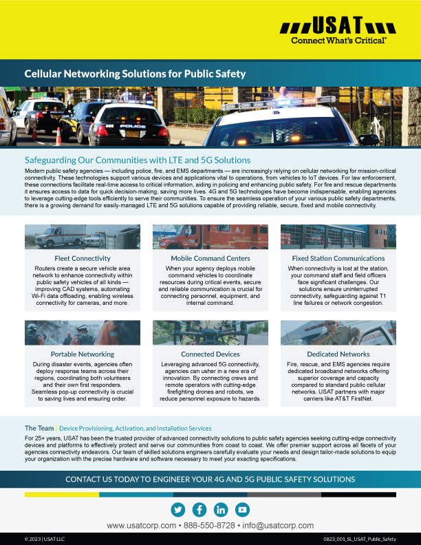 Cellular Networking for Public Safety Agencies and First Responders