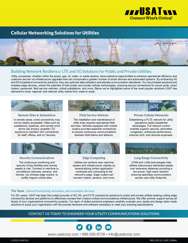 Cellular Communications Solutions for Public and Private Utilities