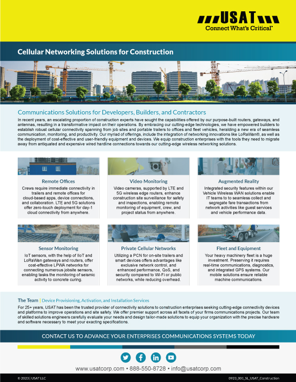 Cellular Solutions for Construction Enterprises