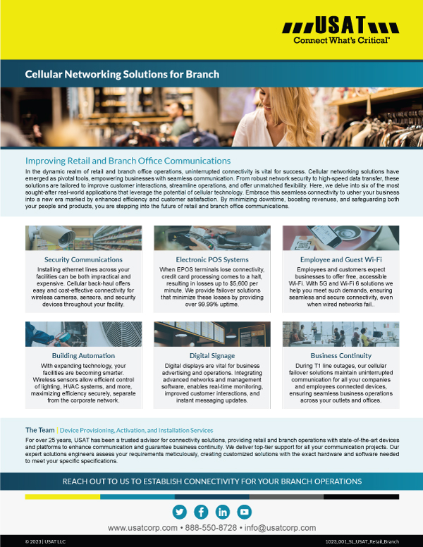Cellular Solutions for Retail and Branch Operations
