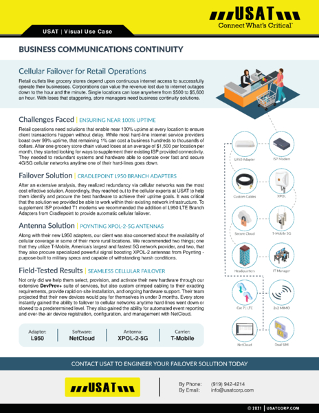 Business Continuity with Cellular Failover for Retail Stores